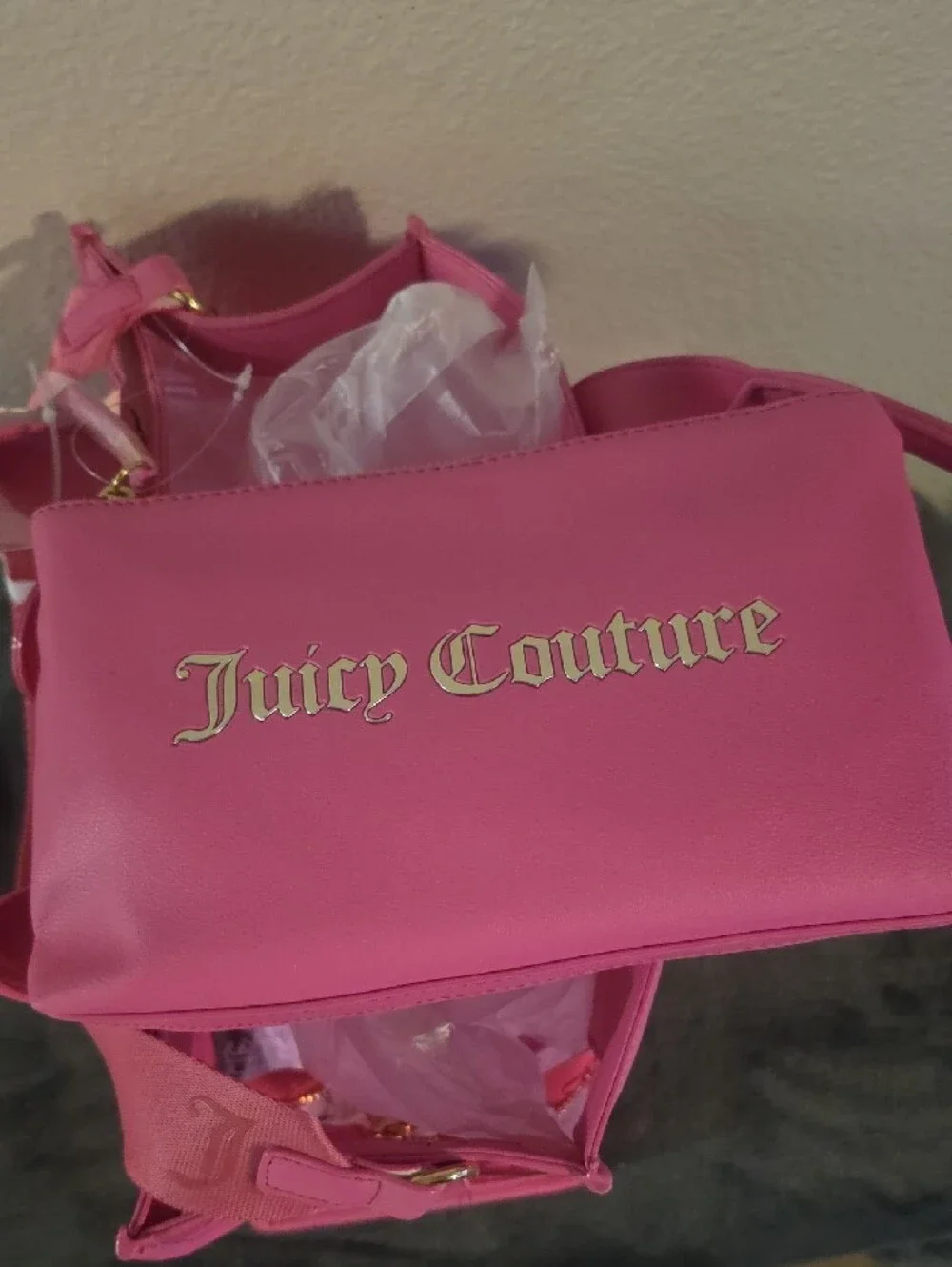 Juicy Couture Pink Clear Tote Bag with Heart Charm